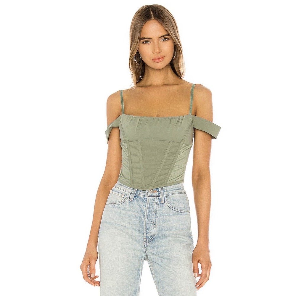 I.AM.GIA Bridget Corset Top Off the Shoulder Straps Cream Ivory SZ XS - Picture 6 of 13